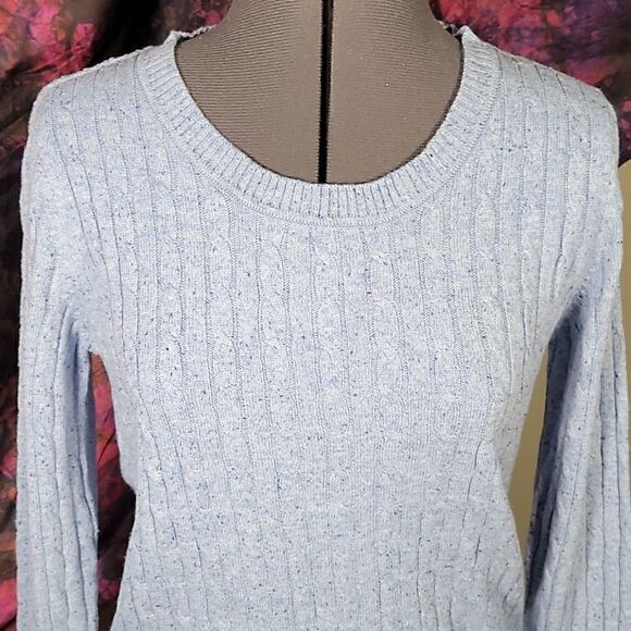 Karen Scott Crewneck Cable-Knit Sweater Sz S - Picture 6 of 11